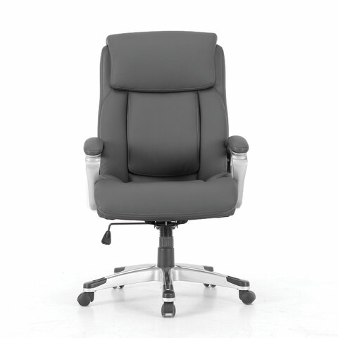 Кресло офисное BRABIX PREMIUM «Level EX-527», пружинный блок, рециклированная кожа, серое, 531937