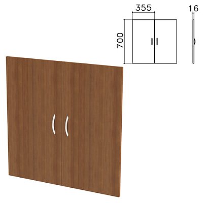 Дверь ЛДСП низкая «Бюджет», КОМПЛЕКТ 2 шт., 355×16х700 мм, орех французский