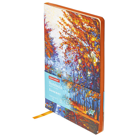 превью Блокнот А5 (143×210 мм), BRAUBERG VISTA «Aqua Autumn», под кожу, гибкий, 80 л. 