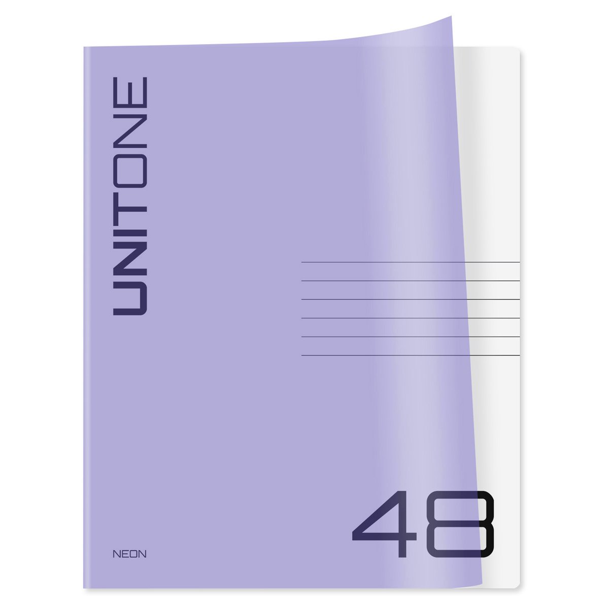 превью Тетрадь 48л. клетка BG «UniTone. Neon», пластиковая обложка, неон сиреневый