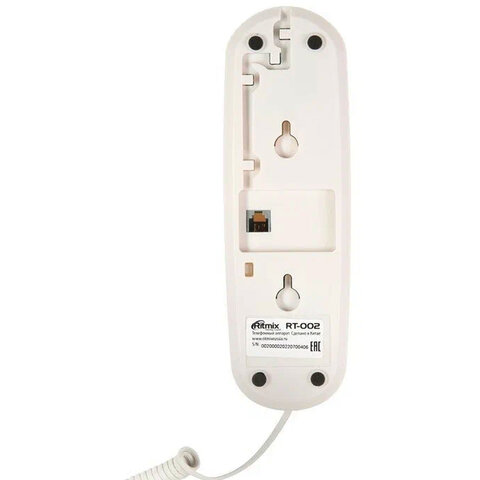 Телефон RITMIX RT-002 white, удержание звонка, тональный/импульсный режим, повтор, белый