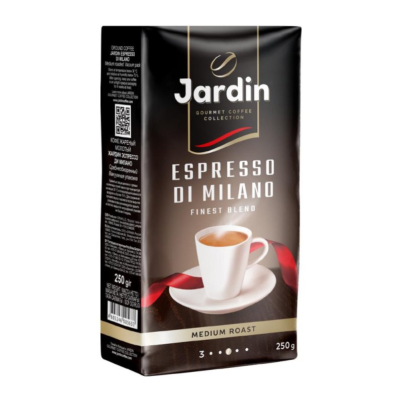 Кофе молотый JARDIN (Жардин) «Espresso di Milano», натуральный, 250 г, вакуумная упаковка
