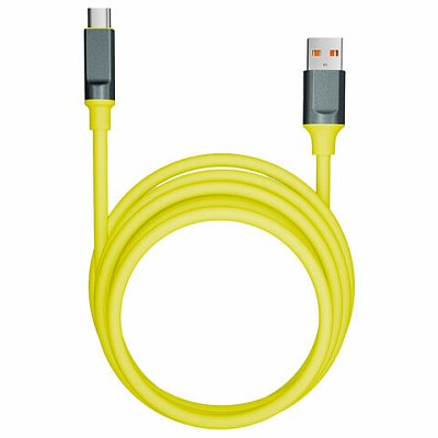 Кабель BOLD USB – Type-C, 1 м, 3 А, SMARTBUY, для быстрой зарядки и передачи данных, толстый, желтый, 18133