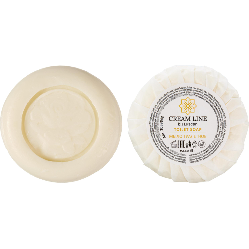Мыло туалетное Luscan Cream Line, круглое 20гр, 350 шт/уп