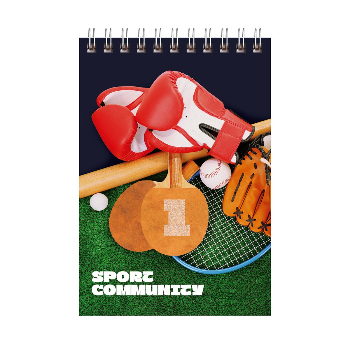 Блокнот А6 40л. на гребне BG «Sport community»