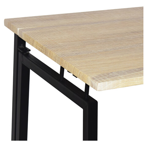 Стол на металлокаркасе BRABIX «LOFT CD-001», 800×440х740 мм, складной, цвет дуб натуральный