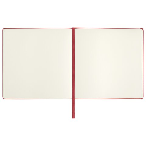 Скетчбук, слоновая кость 140 г/м2 200×200 мм, 80 л., КОЖЗАМ, резинка, BRAUBERG ART CLASSIC, красный