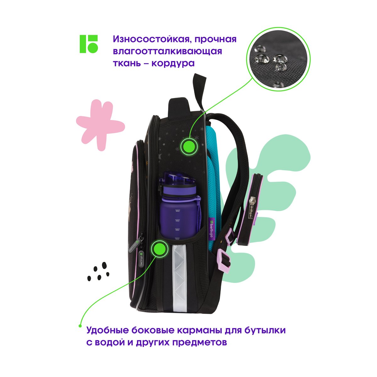 Ранец Berlingo Expert Plus «Little cloud» 38×29×15см, 2 отделения, 2 кармана, анатомическая спинка