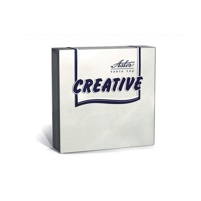 превью Салфетки Aster Creative (33х33см, белые, 3-х слойные, 20 штук в упаковке)