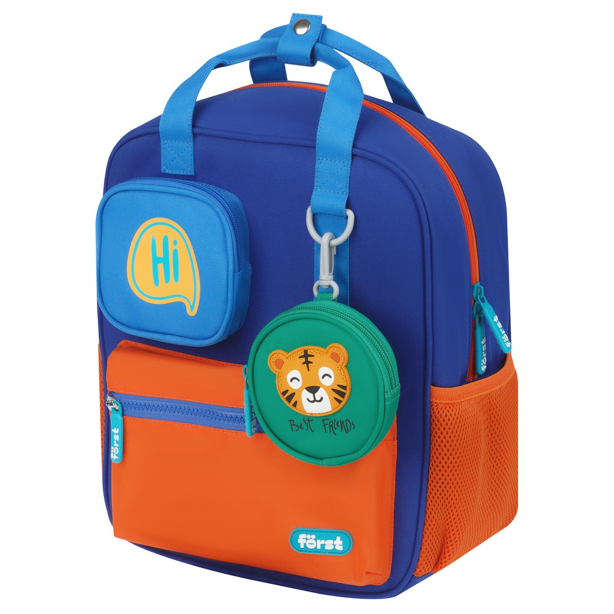 превью Рюкзак Först F-Kids «Hi, Tiger! » 30.5×25.5×12.5см, 1 отделение, 5 карманов, эргономичная спинка