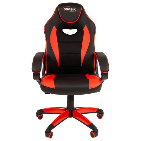 Кресло компьютерное BRABIX «Blaze GM-162», ткань TW/экокожа, черное/красное, 532580