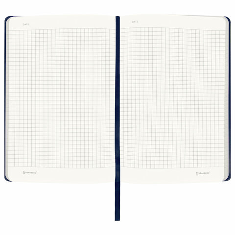 Блокнот А5 (130×210 мм), BRAUBERG ULTRA, балакрон, 80 г/м2, 96 л., клетка, темно-синий