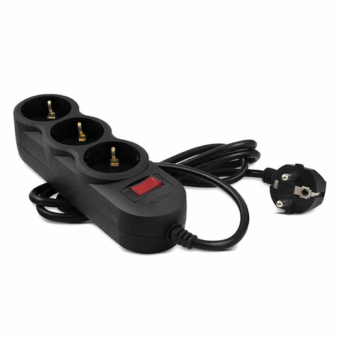 Сетевой фильтр SVEN SF-03L, 3 розетки, 1.8 м, черный