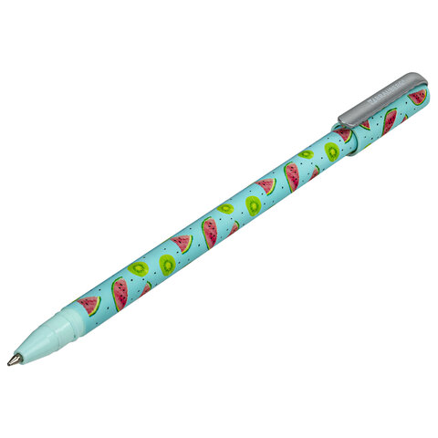 Ручка шариковая BRAUBERG SOFT TOUCH STICK «JUICY FRUIT», СИНЯЯ, мягкое покрытие, узел 0.7 мм