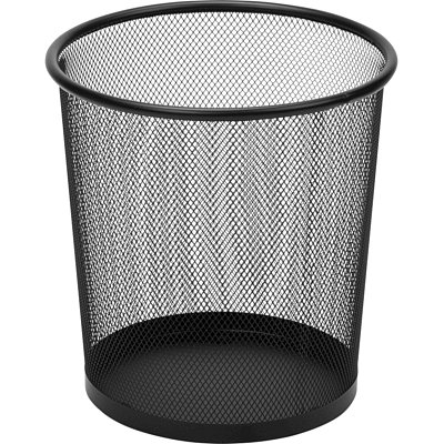 Корзина для мусора круглая Luscan метал cетка 7.8 л черная