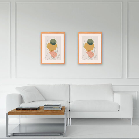 Рамка 30×40 см небьющаяся, КОМПЛЕКТ 2 шт., багет 17 мм, МДФ под дерево, STAFF «Carven», цвет светлое дерево