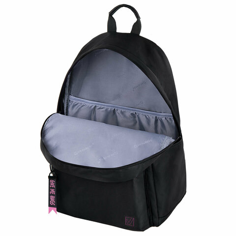 Рюкзак BRAUBERG FASHION CITY универсальный, 2 отделения, Green Spider, черный, 46×31х15 см