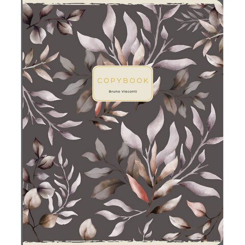 Тетрадь А5, 48 л. BRUNO VISCONTI, скоба, клетка, Soft-Touch, фольга, «FLORAL PATTERN» (5 видов)