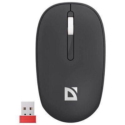 Мышь беспроводная DEFENDER Smart MM-396, 1600 dpi, 2 кнопки + 1 колесо-кнопка, оптическая, черная