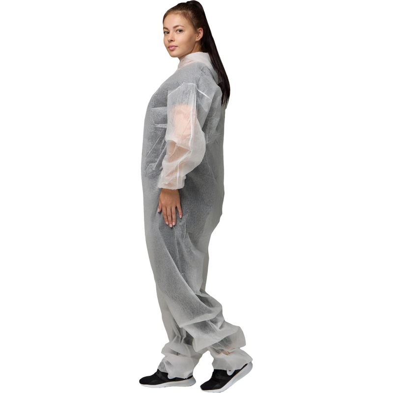 Комбинезон одноразовый Каспер, белый, 45 г/м2, р. М, кп