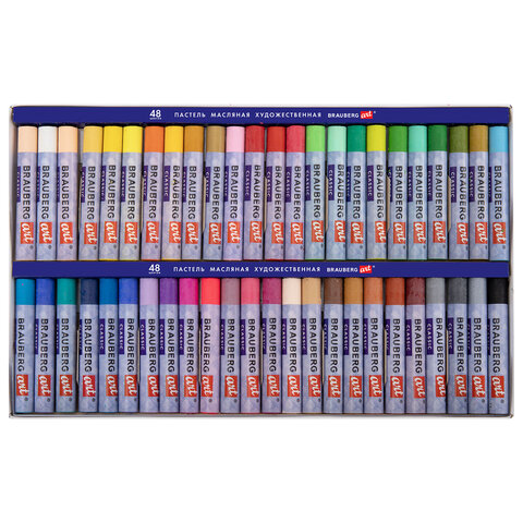 Пастель масляная художественная BRAUBERG ART CLASSIC, 48 цветов, круглое сечение