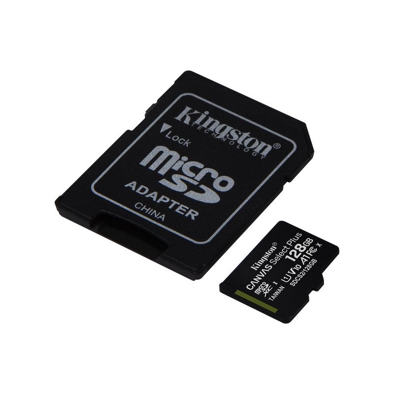 Карта памяти microSDXC 128 GB KINGSTON Canvas Select Plus UHS-I U1.100 Мб/с (class 10), адаптер, SDCS2/128 GB