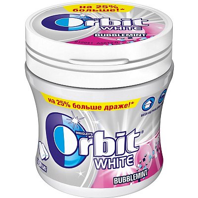 Жевательная резинка Orbit белоснежный Bubblemint 68 г