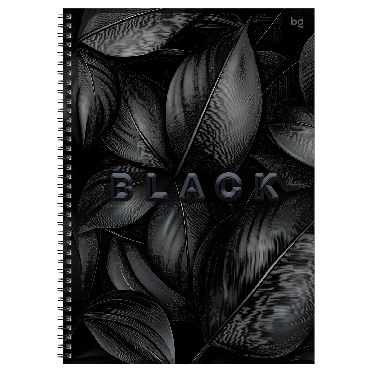 Тетрадь 96л., А4, клетка, на гребне BG «Just black», soft-touch ламинация, выб. лак