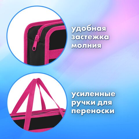 Папка на молнии с ручками BRAUBERG А4, 1 отделение, пластик, 80 мм, «Anime girl»