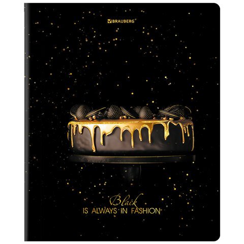 Тетради ДЭК А5 48 л. КОМПЛЕКТ 5 шт. BRAUBERGклеткаматовая ламинацияфольга«Black&Gold»404677