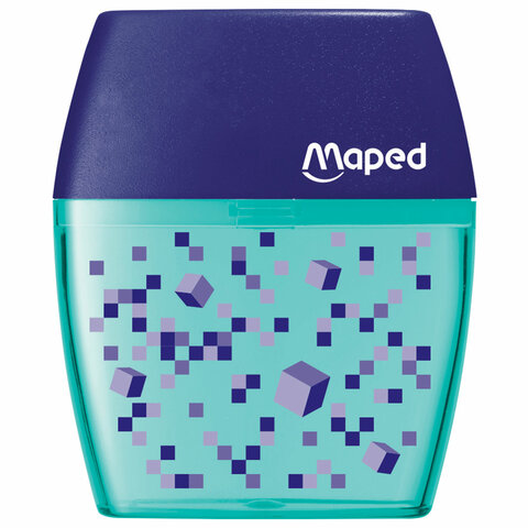 Точилка с контейнером MAPED (Франция) «Pixel Party», 2 отверстия, яркий цвет корпуса, 035023