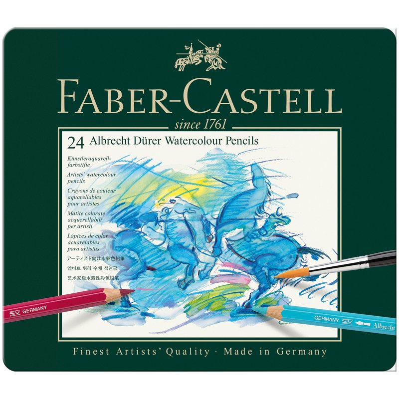 Карандаши цветные акварельные художественные FABER-CASTELL «Albrecht Durer», 24 цвета, металлическая коробка