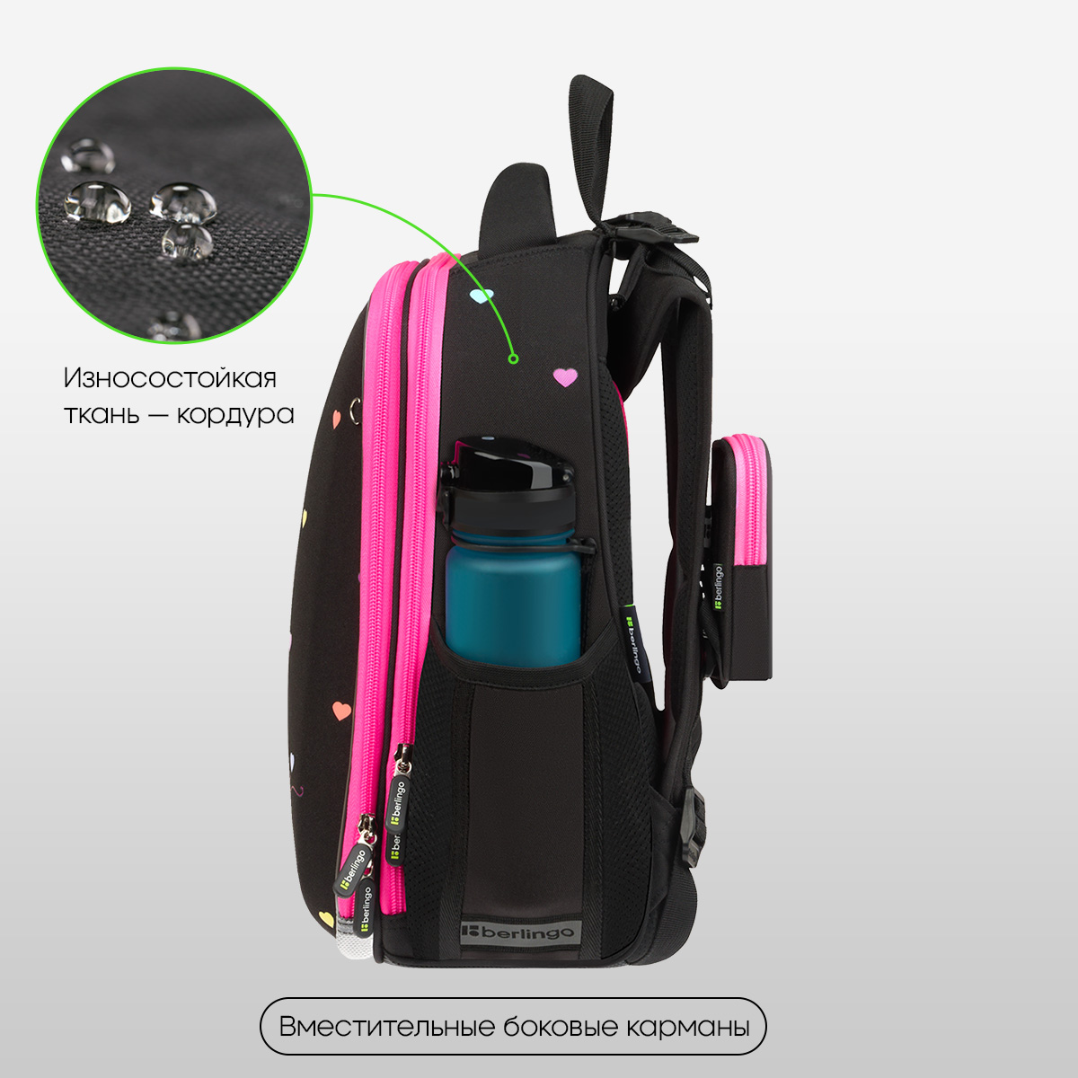 Ранец Berlingo Expert «Love Yourself» 37×28×16см, 2 отделения, 2 кармана, анатомическая спинка