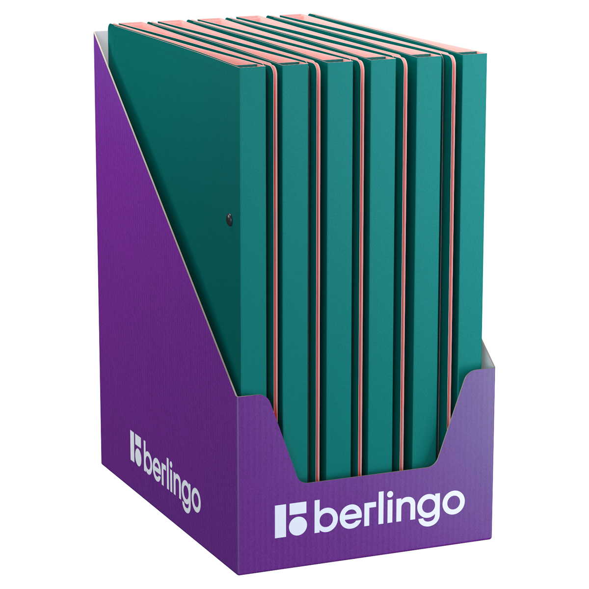 Папка с пружинным скоросшивателем Berlingo «Soft Touch Pro», 17мм, 700мкм, с внутр. карманом, зеленая, внутр. розовая, софт-тач