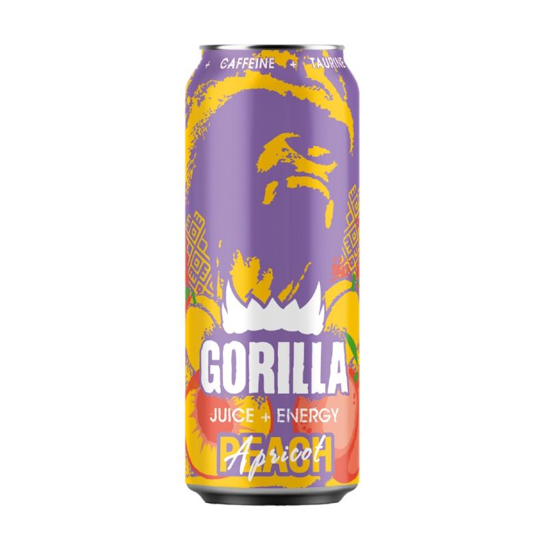 Напиток энергетический GORILLA PEACH APRICOT безалк тониз ж/б 0.45лх24шт/уп