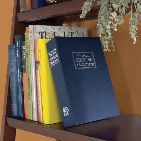 Сейф-книга «Английский словарь», 55×155х240 мм, ключевой замок, темно-синий, BRAUBERG