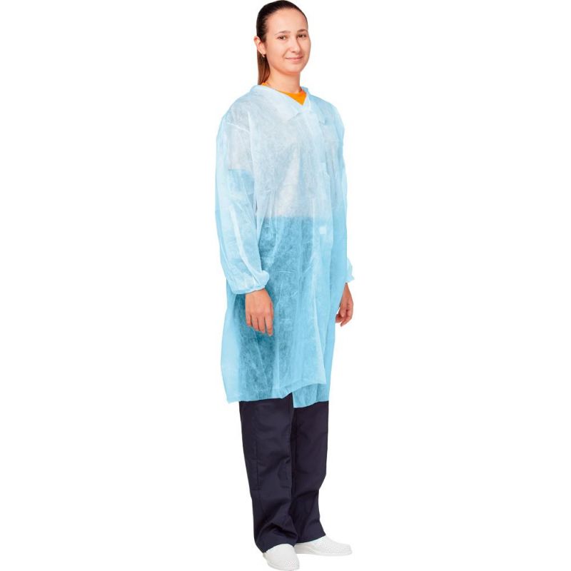 Халат на липучках (30 гр) XL голубой (10 шт/упак)