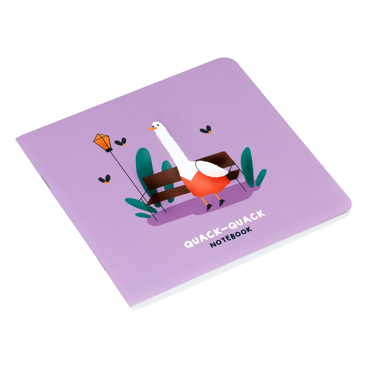 Записная книжка 170×170 мм 40л. на скрепке MESHU «Quack-Quack», soft-touch ламинация, выборочный УФ-лак, блок без линовки, 80г/м2