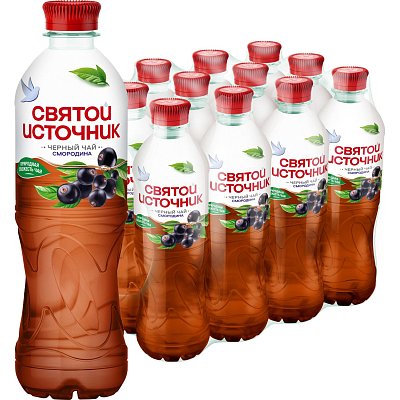 Чай холодный Святой Источник чёрный, чёрная смородина 0.5л