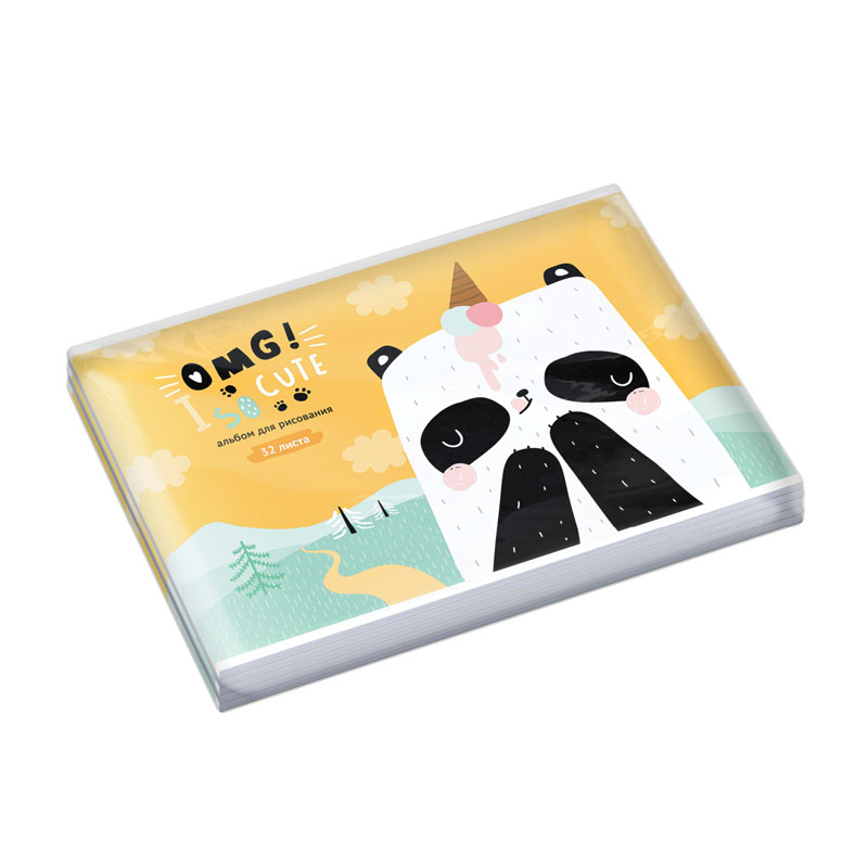 Альбом для рисования 32л., А4, на скрепке ArtSpace «Животные. Omg, So cute! », эконом