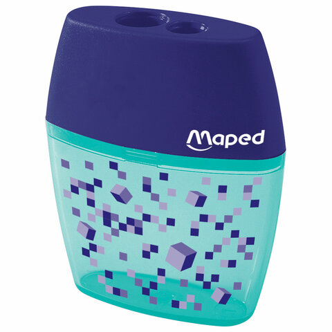 превью Точилка с контейнером MAPED (Франция) «Pixel Party», 2 отверстия, яркий цвет корпуса, 035023
