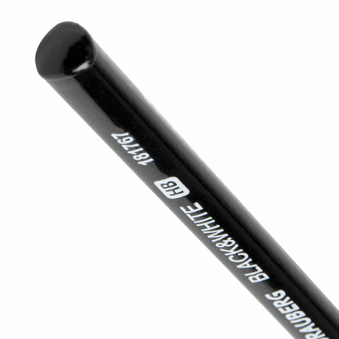 Карандаш чернографитный BRAUBERG «Black&White»1 шт. HBкорпус черно-белый181767