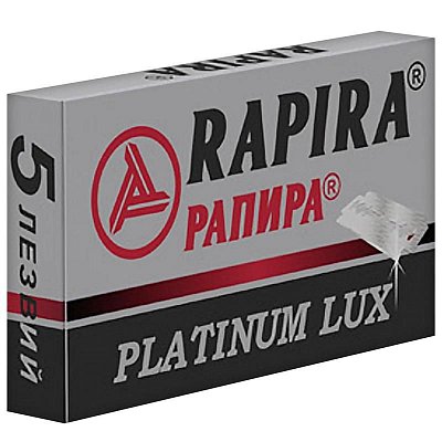 Сменные лезвия для бритья Rapira Platinum Lux для Т-образного станка двусторонние (5 штук в упаковке)