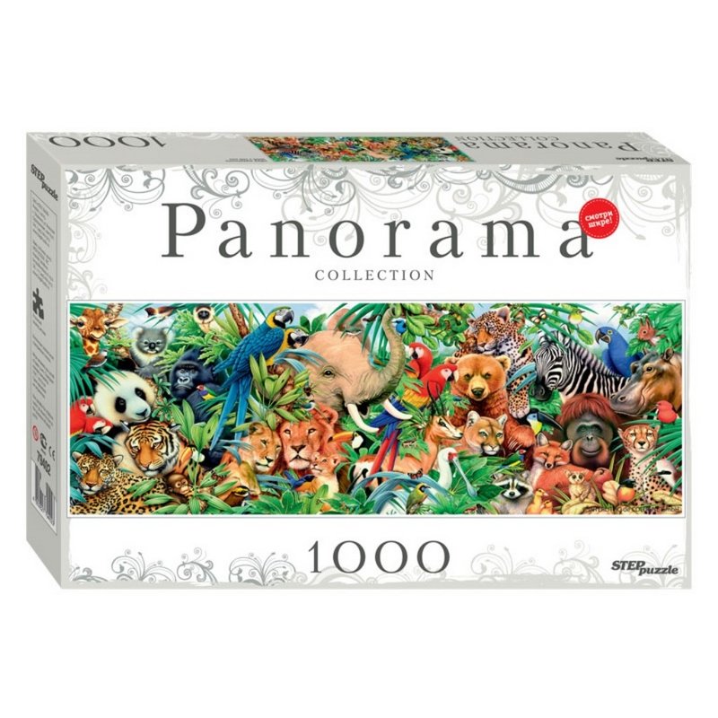превью Пазл Степ пазл Мир животных Panorama 1000 элементов