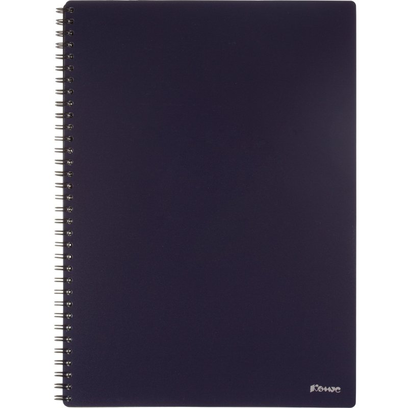 Бизнес-тетрадь Комус А4 100л, кл., обл пластик, спираль, синяя Classic