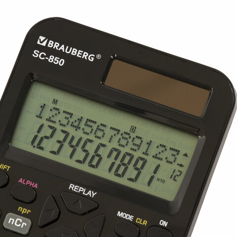 Калькулятор инженерный двухстрочный BRAUBERG SC-850 (163?82 мм), 240 функций, 10+2 разрядов, двойное