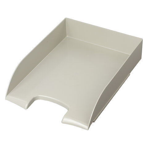 Лоток горизонтальный для бумаг BRAUBERG «Office style», 320×245×65 мм, серый, 237287