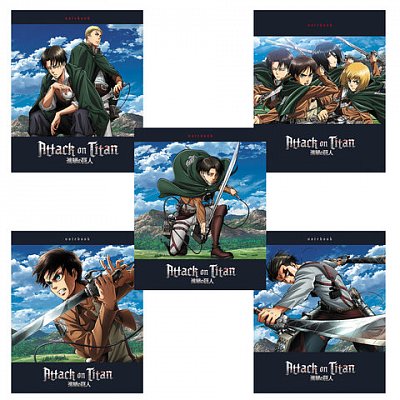 Тетрадь А5 48л. HATBER скоба, клетка, обложка картон, Атака Титанов 3 (микс в спайке)