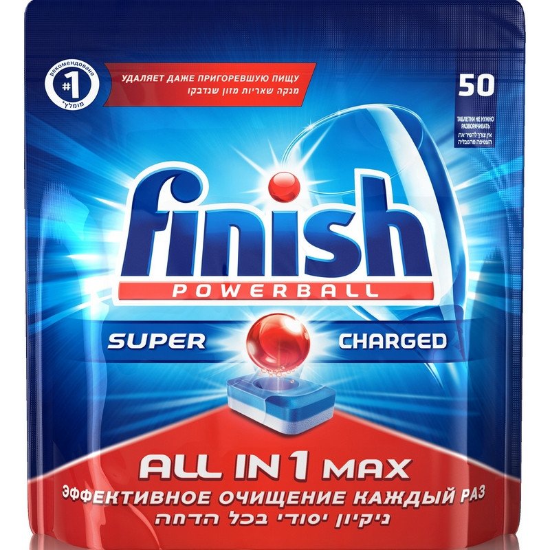 превью Таблетки для посудомоечных машин Finish All in 1 Max (50 штук в упаковке)