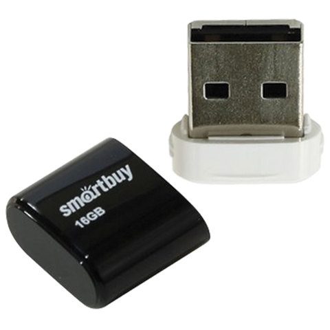Флэш-диск 16 GB, SMARTBUY Lara, USB 2.0, черный